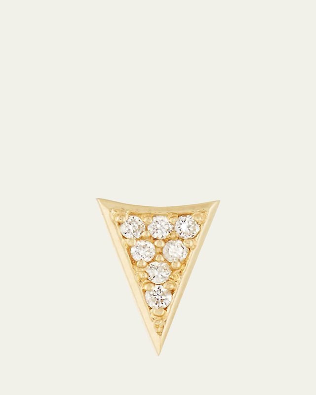 14K Gold Triangle Stud Earring with Diamonds